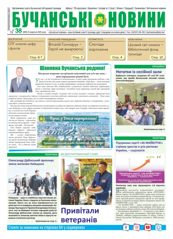 "Бучанські новини" № 38