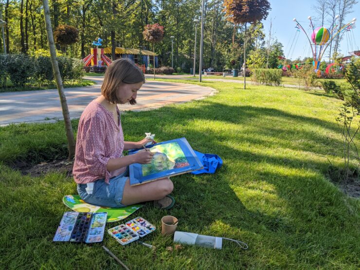 Пленер акварелістів у Бучанському міському парку