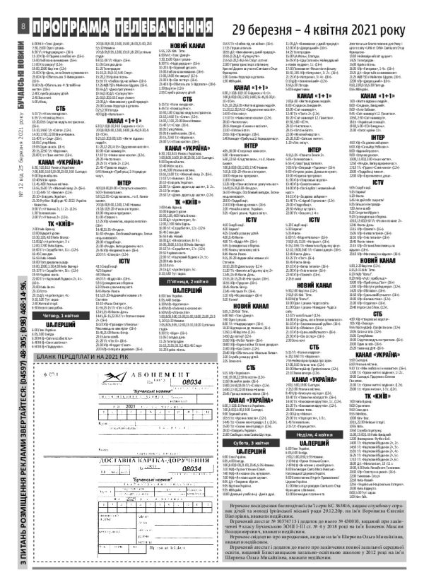 Газета Бучанські новини випуск 12 2021, стор.8