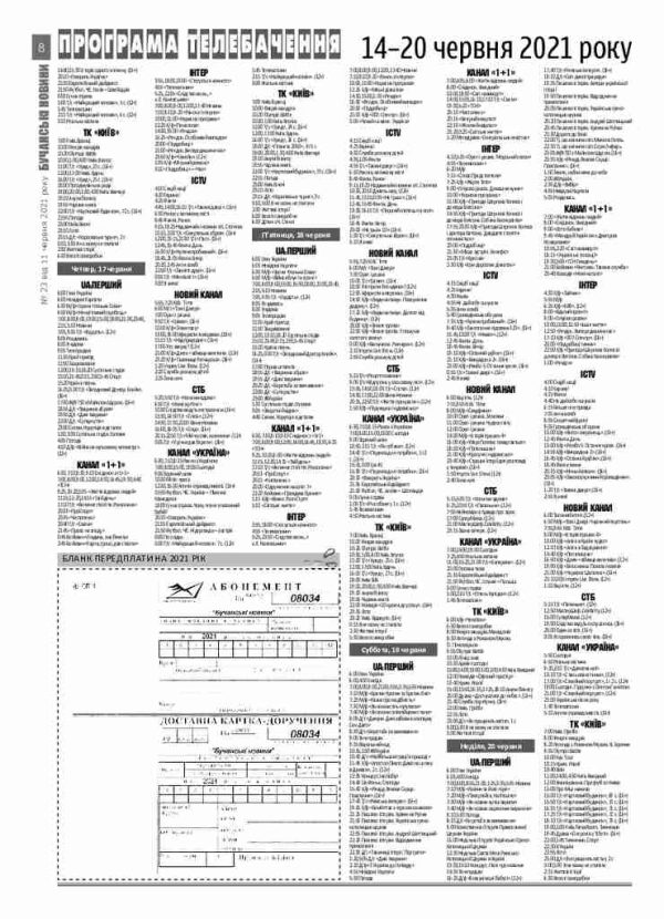 Газета Бучанські новини випуск 23 2021, стор.8