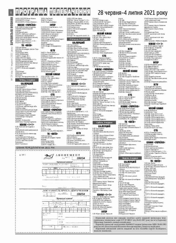 Газета Бучанські новини випуск 25 2021, стор.8