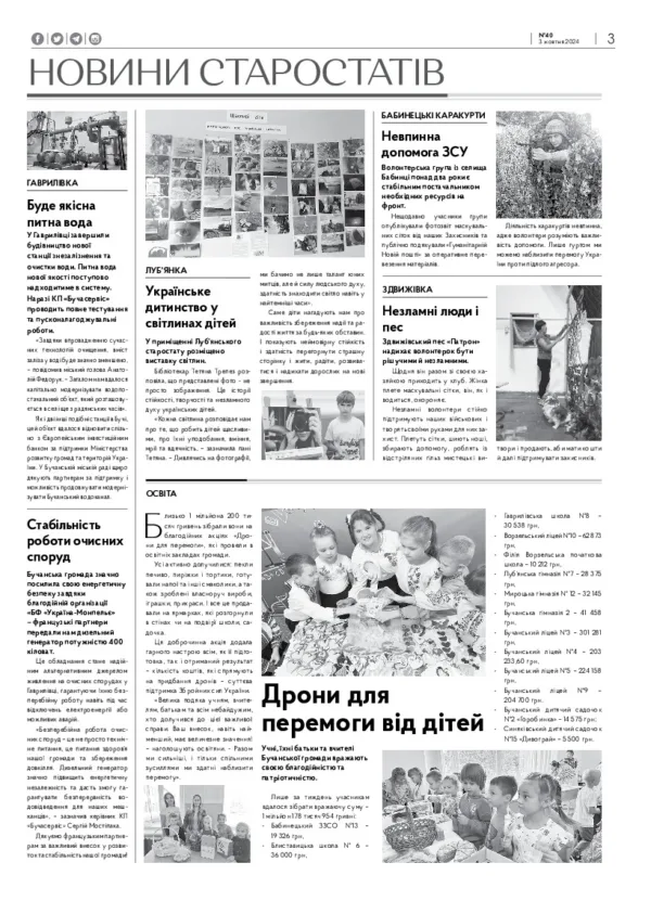 Газета Бучанські новини випуск 40 2024, стор.3