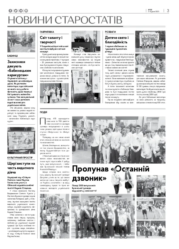 Газета Бучанські новини випуск 23 2025, стор.3